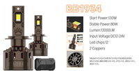 Nouveau phare LED de voiture haute puissance 80W stable 24V 13000LM 12 puces double refroidissement en cuivre pour plusieurs modèles de véhicules
