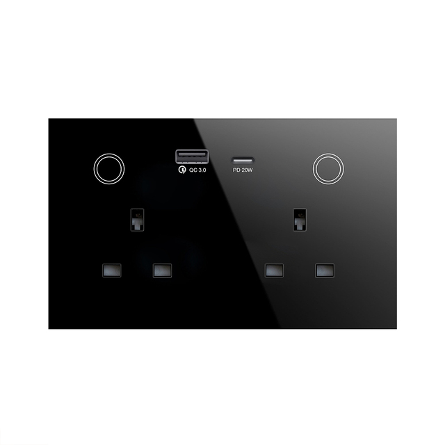 Zigbee Wifi Tuya Smart Wall Socket with USB Charger Wall Outlet and Type C Charger Voice Control by Alexa