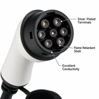 Câble de charge pour véhicules électriques certifié TUV KRJI Type 2, cordon de chargeur pour véhicules électriques IEC 62196-2, 5m, 7m, 10m, personnalisable pour station EVSE