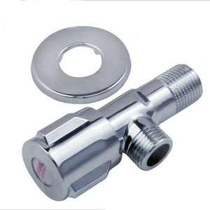 Válvula angular cromada de 1/2 pulgada con rosca macho para agua, uso general, operación manual - Product Image 1
