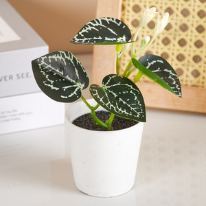 Plantes vertes artificielles de haute qualité en pot, fleurs artificielles décoratives pour salon, mini bonsaïs, ornements, pots de plantes en plastique - Product Image 2