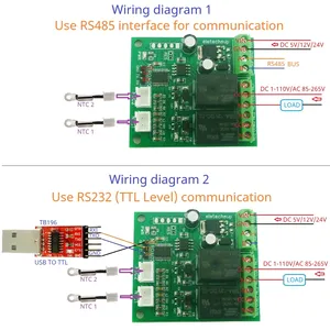 Модуль удаленного ввода-вывода 2AI-2DO NTC Relay RS485 RS232(TTL) аналоговый/цифровой <span class=keywords><strong>Modbus</strong></span> RTU с входом температуры и релейным выходом NTROA02 - Product Image 5