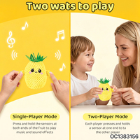 Mainan Edukasi Interaktif Bentuk Nanas Boneka Plush Kustom Terbaik Sensorik Buah Piano Ritmis Sumber Mainan Sensorik MOQ Rendah