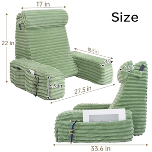 <span class=keywords><strong>Coussin</strong></span> de lecture respirant <span class=keywords><strong>pour</strong></span> la chambre à coucher, avec soutien dorsal, accoudoirs et grandes poches - Product Image 2