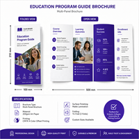 Impresión de Folletos de Arte Multipanel Personalizados, Guía de Programas Educativos, Catálogo, Impresión Offset CMYK, Laminación de Película, Encuadernación Perfecta