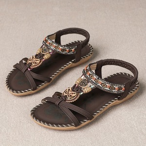 Sandalias Planas para Mujer, Novedad 2025, con Cuentas de Cristal Hechas a Mano, Estilo Bohemio, para Playa y Aire Libre - Product Image 2