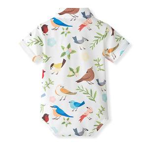 Catpapa Vente en gros Ensemble 3 pièces pour bébé : Barboteuse, short à bretelles et nœud papillon, tenue de cérémonie pour baptême - Product Image 4