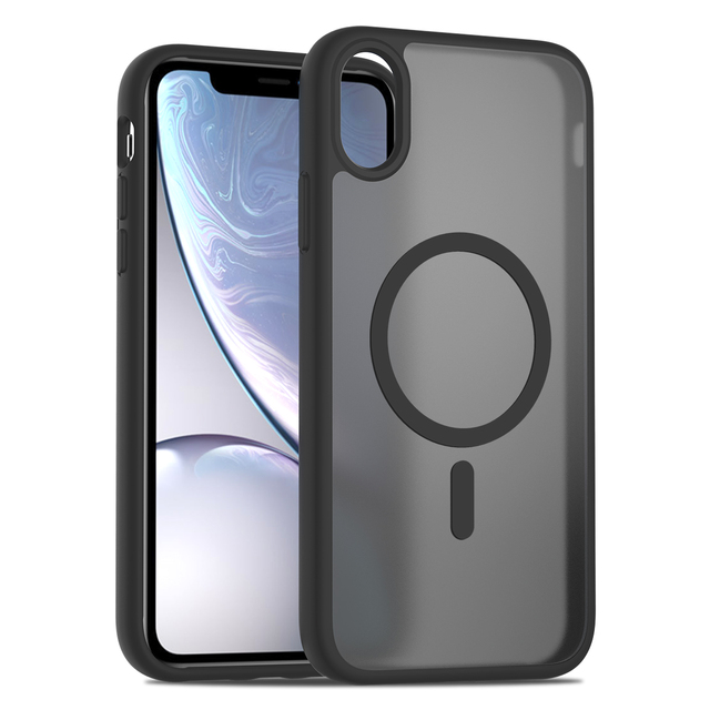 2025 Silver Shield Skin-Friendly Magnetic Charger Phone Case for iPhone XR Back Cover with Comfortable Feel