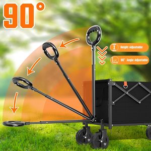Hafif Taşınabilir Çok Amaçlı Alışveriş Katlanabilir El Arabası, Market, Kamp, Plaj, Bahçe, Sporlar İçin Siyah - Product Image 6