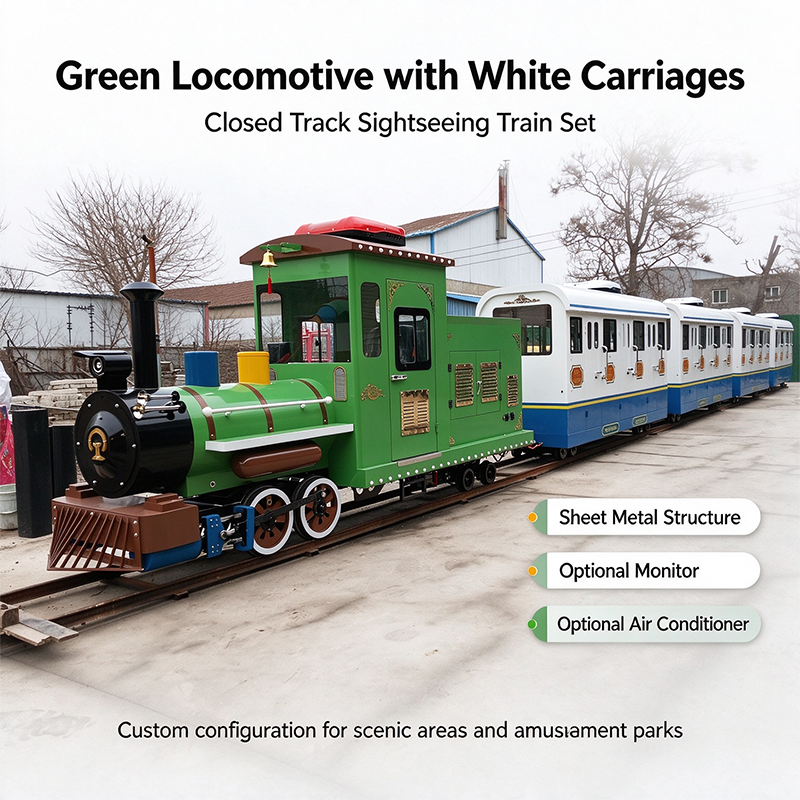 Outside Track Cd Electric Closed Track Sightseeing Train Fiberglass Tourist Railway ...