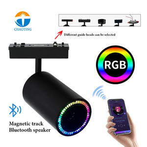 Éclairage sur <span class=keywords><strong>rail</strong></span> magnétique LED avec haut-parleur audio Bluetooth intégré, <span class=keywords><strong>luminaire</strong></span> intelligent à <span class=keywords><strong>rail</strong></span> magnétique LED dimmable pour haut-parleur audio BT - Product Image 1