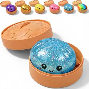 Caja de vapor con dumplings blandos y brillantes, juguetes antiestrés y para la ansiedad para adultos y niños, juguete sensorial para apretar, regalos de Pascua - Product Image 2