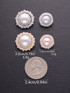 Nút Hợp kim kẽm Thanh Lịch Tinh xảo thủ công ngọc trai trung tâm lớn ngọc trai nhỏ xung quanh tăng cường sự tinh tế sang trọng cho - Product Image 2