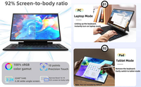 Meilleur nouvel ordinateur portable 2-en-1 avec écran tactile IPS de 14 pouces, 32 Go de RAM, 2 To de SSD, corps métallique, clavier magnétique, pour étudiants et professionnels, processeur Intel Quad Core