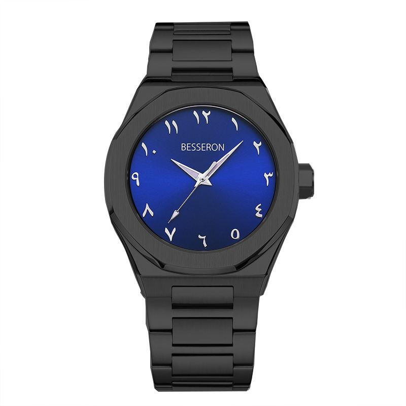 Black case band blue dial