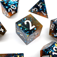Jeu de dés DND 7 pièces, dés en résine à bords tranchants, dés polyédriques pour jeux de rôle, donjons et dragons, jeux de table RPG