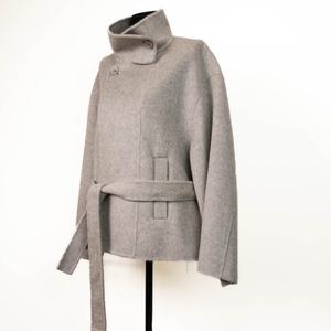 Abrigo de Lana para Mujer, Novedad 2025 |   Chaqueta de Lana de Doble Cara con Cuello Alto y Cinturón, Elegante para Otoño Invierno - Product Image 1
