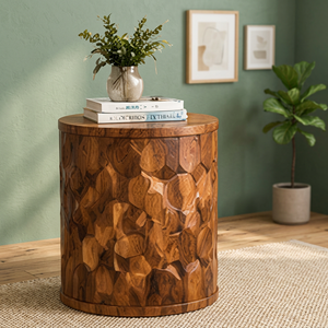 Modern Wooden Side Table Accent Ottoman Storage Stool Tabletop Installation for Living Room <b>Bedroom</b> Furniture <b>Decoration</b> - Product Image 2