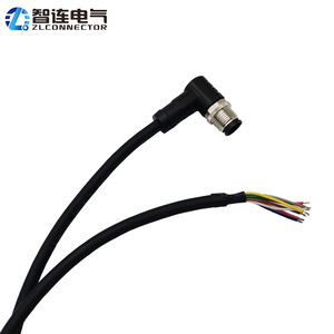 IP67 không thấm nước M12 8Pin A B D x Mã đúc Cáp nữ 90 độ góc cạnh kết nối cho cảm biến công nghiệp với chiều dài tùy chỉnh - Product Image 2