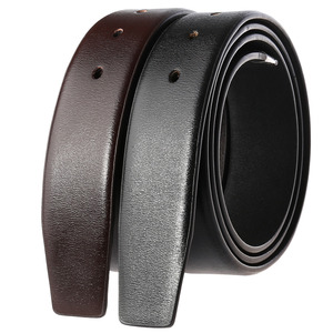 Genuine Cow Hide Casual Men's <b>Belts</b> with Alloy Skull and Clock <b>Buckles</b> Without <b>Buckle</b> - Product Image 1