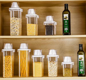 Organizador <span class=keywords><strong>de</strong></span> Despensa <span class=keywords><strong>de</strong></span> Cocina, Recipiente Hermético <span class=keywords><strong>de</strong></span> Plástico <span class=keywords><strong>de</strong></span> Grado Alimenticio para Cereales, Alimentos Secos, <span class=keywords><strong>Harina</strong></span> <span class=keywords><strong>de</strong></span> Trigo, Arroz, con <span class=keywords><strong>Taza</strong></span> Medidora <span class=keywords><strong>en</strong></span> <span class=keywords><strong>Gramos</strong></span> - Product Image 2