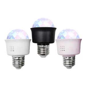 Pha Lê Chụp đèn 3 watt màu hồng đen trắng cơ thể màu sắc ánh sáng ma thuật chiếu Vòng Mini Disco KTV E27 B22 LED bóng đèn