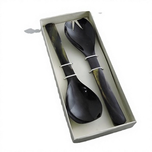 Nordic Style Natural Horn <b>Salad</b> Server Set Horn <b>Salad</b> <b>Tool</b> Serving <b>Tools</b> <b>Salad</b> Hands Cutlery Set At Affordable Price kitchen - Product Image 1