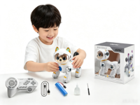 Mainan Anjing Robot RC Interaktif dengan Kontrol Suara Cerdas, Trik yang Dapat Diprogram, Mata LED, Musik, Tarian untuk Hadiah Anak-anak