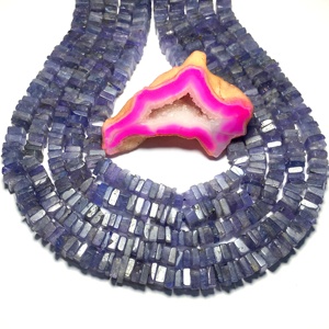 Tanzanite heishi rondelle ลูกปัดพลอยขัดเงาสำหรับทำเครื่องประดับขายส่งสร้อยคอราคาต่อกะรัตธรรมชาติ - Product Image 1