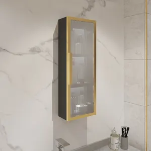 Luxury Small Waterproof Hanging Wall Smart Storage Basin Wash Glass Cabinet For Bathroom