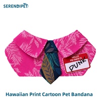 Élégant foulard rose pour animaux de compagnie, imprimé hawaïen, bandana dessin animé pour chien et chat, accessoires vestimentaires pour animaux de compagnie de petite, moyenne et grande taille