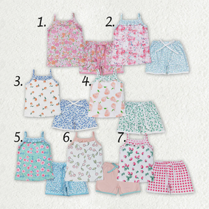 Ensemble d'été décontracté pour filles en gros : Tunique florale sans manches brodée avec nœuds Silly Goose et short à volants jaune pour enfants - Product Image 5