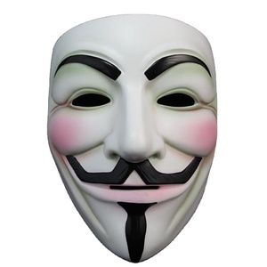 Maschere di Halloween Nere Ispirate a <span class=keywords><strong>V</strong></span> per <span class=keywords><strong>Vendetta</strong></span>, in Plastica Ecologica Personalizzabile - Product Image 2
