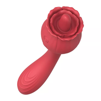 Vibrateur USB 2-en-1 à double tête en forme de rose, stimulateur de langue, masseur clitoridien étanche à 20 fréquences, sensation de toucher réel, sans bruit (50 dB)
