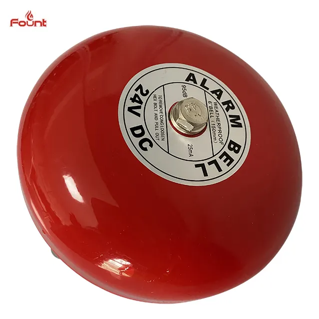 DC12V Or 24V Red Color Round Fire Alarm Bell、6 Inch Fire Alarm Bell