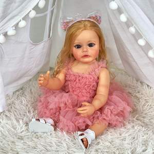 Muñeca <span class=keywords><strong>Reborn</strong></span> de Silicona de Alta Calidad YOSI de 55 cm, Estilo Retro <span class=keywords><strong>Vintage</strong></span>, Realista, con Ropa Intercambiable, Atractivo Atemporal, Adorable para Niñas - Product Image 2