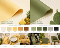 Tissu en cuir de cactus bio, cuir végétalien PU, matière synthétique pour vêtements, sacs, canapés