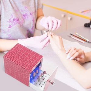Soporte para Brocas de Uñas, Caja de Luz UV para Cabezales de Pulido, Exhibidor Acrílico Antipolvo con 48 Agujeros para Salón de Uñas - Product Image 5