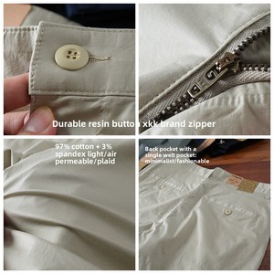 <span class=keywords><strong>Pantalon</strong></span> décontracté <span class=keywords><strong>homme</strong></span> haut de gamme en <span class=keywords><strong>coton</strong></span> léger et respirant <span class=keywords><strong>blanc</strong></span>, coupe droite taille moyenne, nouvelle collection été 2026, modèle très prisé - Product Image 4