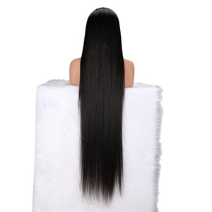 Peluca de Cabello Humano Remy Brasileño 100% Natural Negro Transparente HD de 40 Pulgadas de Largo, Lisa, con Frente de Encaje, Instalación sin Pegamento, 130% de Densidad - Product Image 5