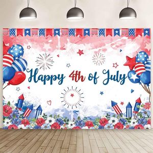Sfondo Patriottico per il <span class=keywords><strong>4</strong></span> Luglio, Bandiera Americana con Palloncini e Striscione, Decorazione per il Giorno dell'Indipendenza Personalizzabile - Product Image 2