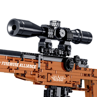 Senapan Serbu Mork 051002 AK47 Senapan Mesin Penembak Jitu AWM Senapan Sniper Model Mainan Senjata Api Blok Bangunan Mekanik Senapan