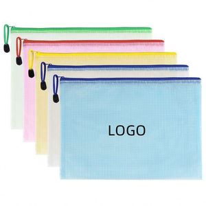 Wholesale Custom logo for School Office Use Zip File Pouch Transparent <b>Document</b> <b>Bag</b> With Mesh Window Durable Waterproof - Product Image 1