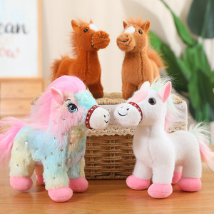 ตุ๊กตาม้าโพนี่สีรุ้งม้าอาคาล-ทีคม้าสีอเมริกัน hucul ของเล่นตุ๊กตายัดนุ่น Appaloosa หมอนของเล่นสำหรับเด็ก - Product Image 1