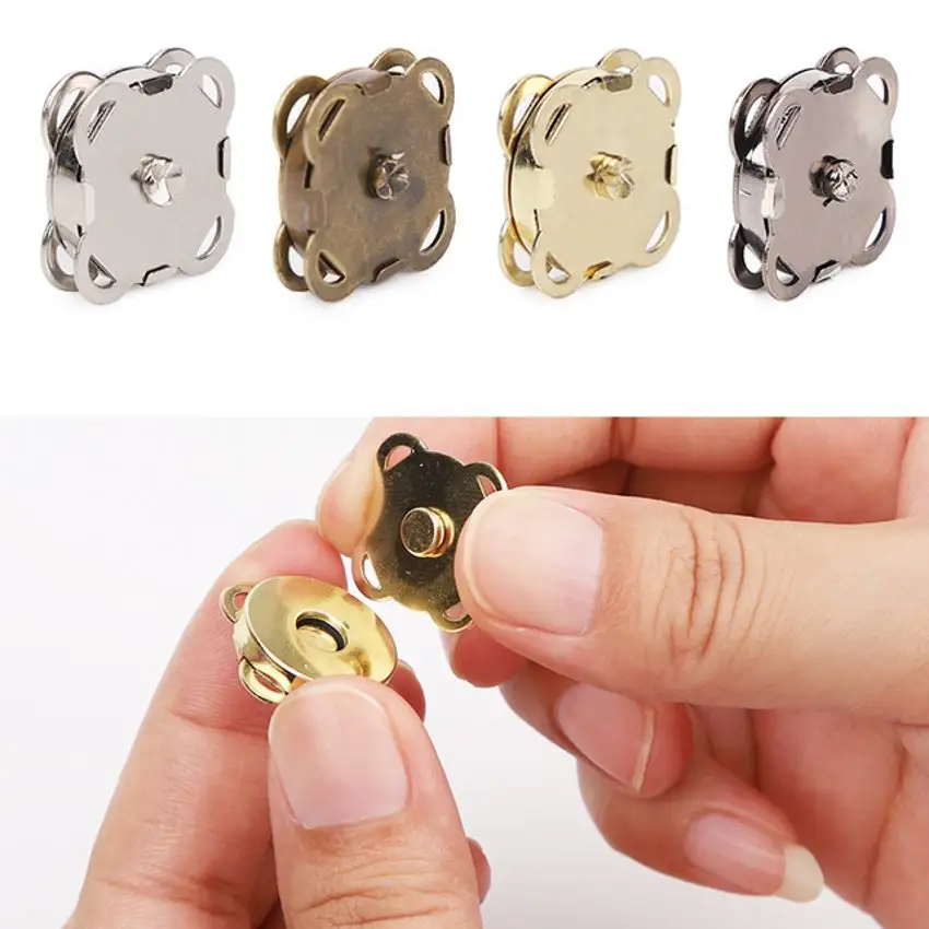 Square Metal Buttons Magnetic Purse Snap Clasps/ Closure for Purse Handbag