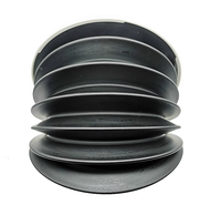 Sistem Anestesi Bellows Karet 1500-3378-000 8 Lipatan Hitam 145mm Tipe Tarik Dorong Bersertifikat CE