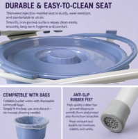 AndCare Commode de chevet en acier, capacité 100 kg, pour personnes âgées et handicapées - Fournitures de thérapie de réadaptation