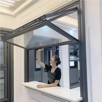 Ventana Plegable Vertical Insonorizada Minimalista de Aleación de Aluminio con 1 Año de Garantía para Cafetería, Tienda de Té con Leche, Cocina, Bar, Baño