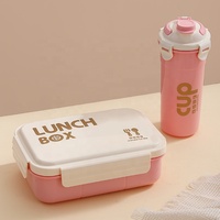 Boîtes à lunch multifonctionnelles en plastique sans BPA à 5 compartiments, étanches, de 1 L, avec gobelets, faciles à transporter, pour la vente en gros