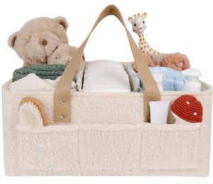 Beige Baby Caddy Organizer Caddy Organizer with Handle Baby Diaper Caddy Organizer Nursery <b>Storage</b> <b>Basket</b> - Product Image 1